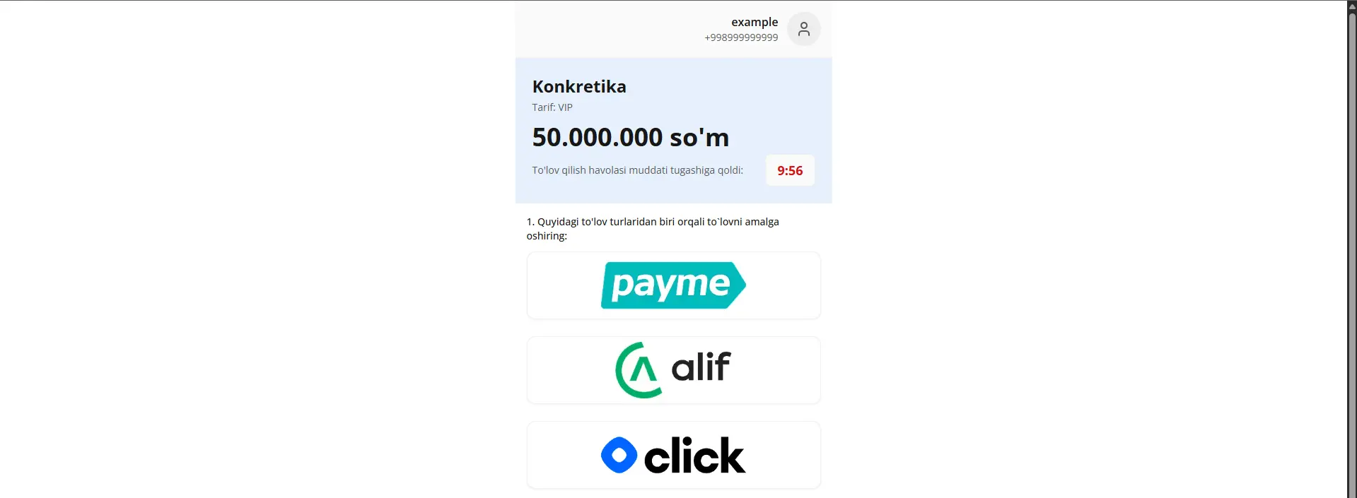 Payment system for "Buyuk zamon" 4