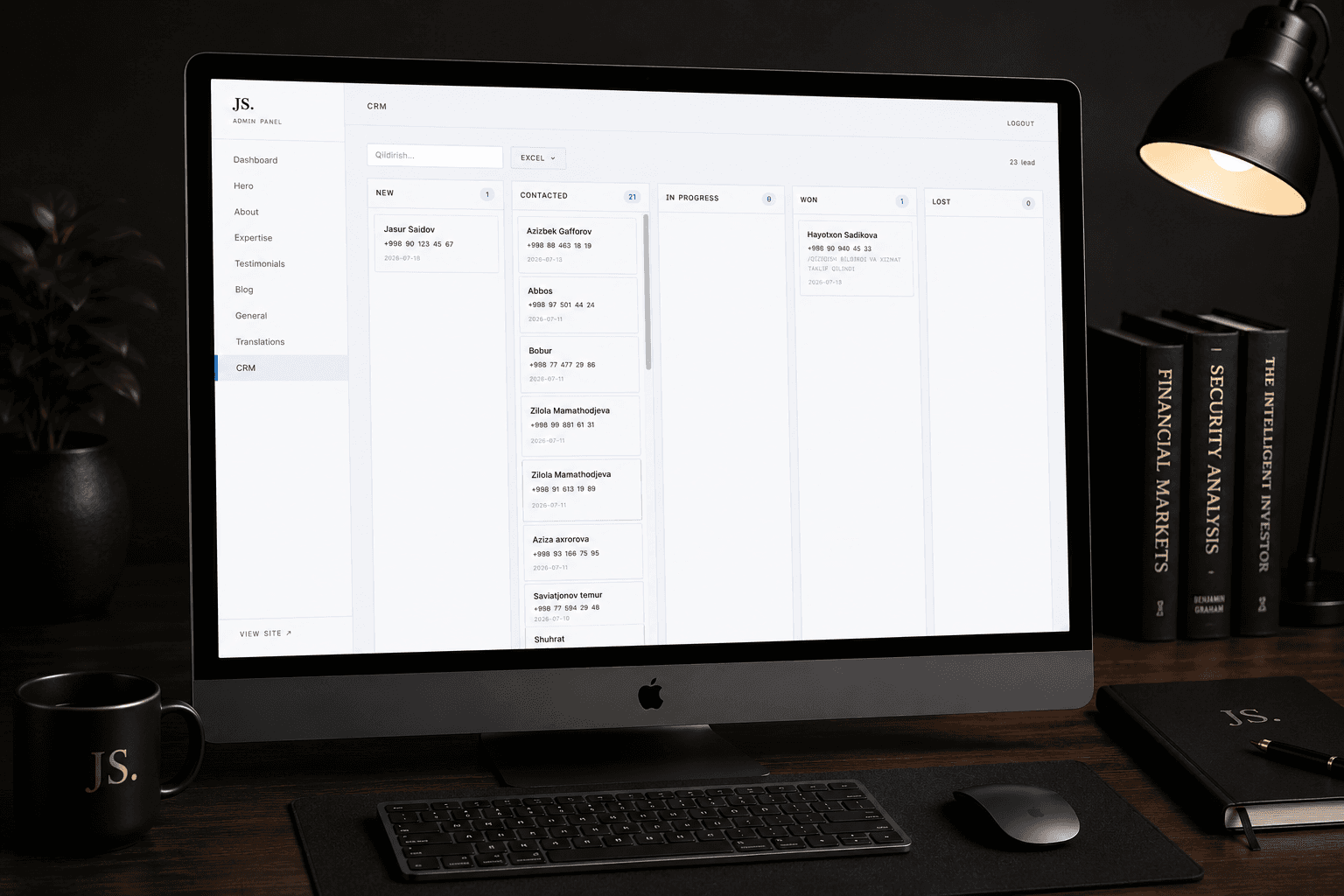 Jasur Saidov Personal Website & Admin Panel 6